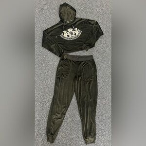 Juicy Couture Black Velour Pajama Set
